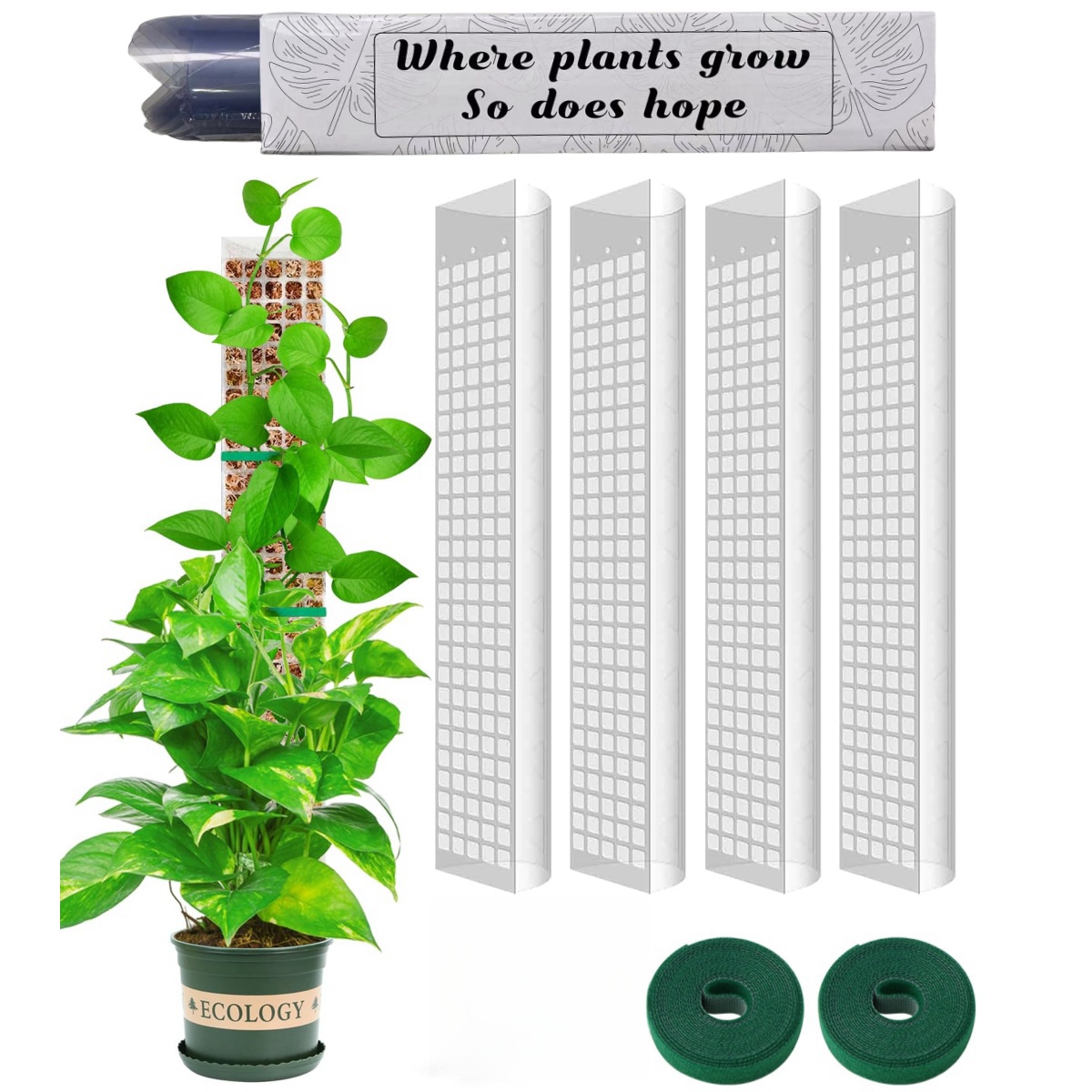Moss Pole Plastic Plant Stand  - Sphagnum Moss Dry recension och pris